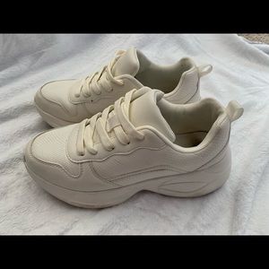 Chunky White Platform Sneakers